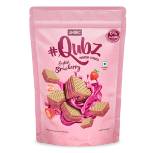 unibic qubz strawberry wafer 0% maida 120g