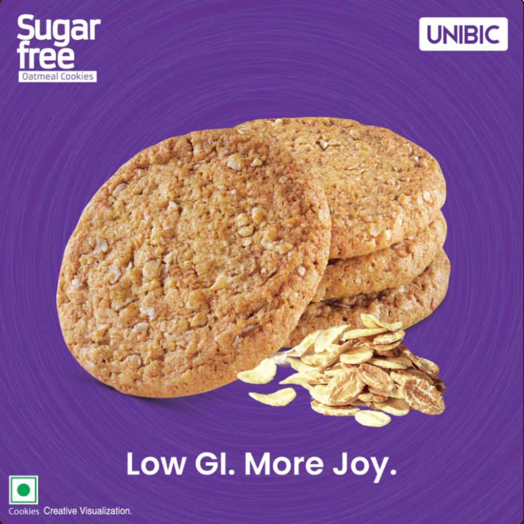 unibic : sugar free oatmeal cookies, 67.5g