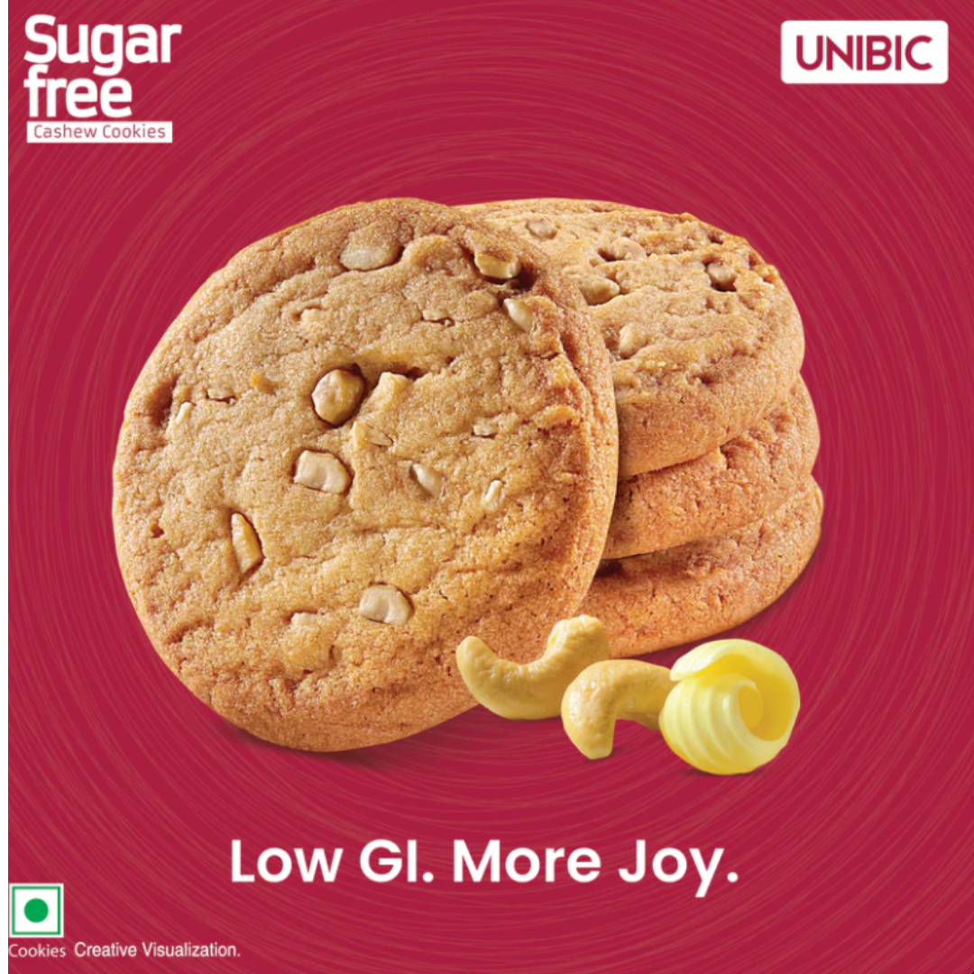 unibic : sugar free cashew cookies, 67.5g